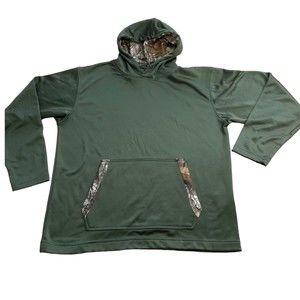 Mount’n Prairie Women’s/Men Fleece Lined Camouflaged Hoodie Large Green Hunting